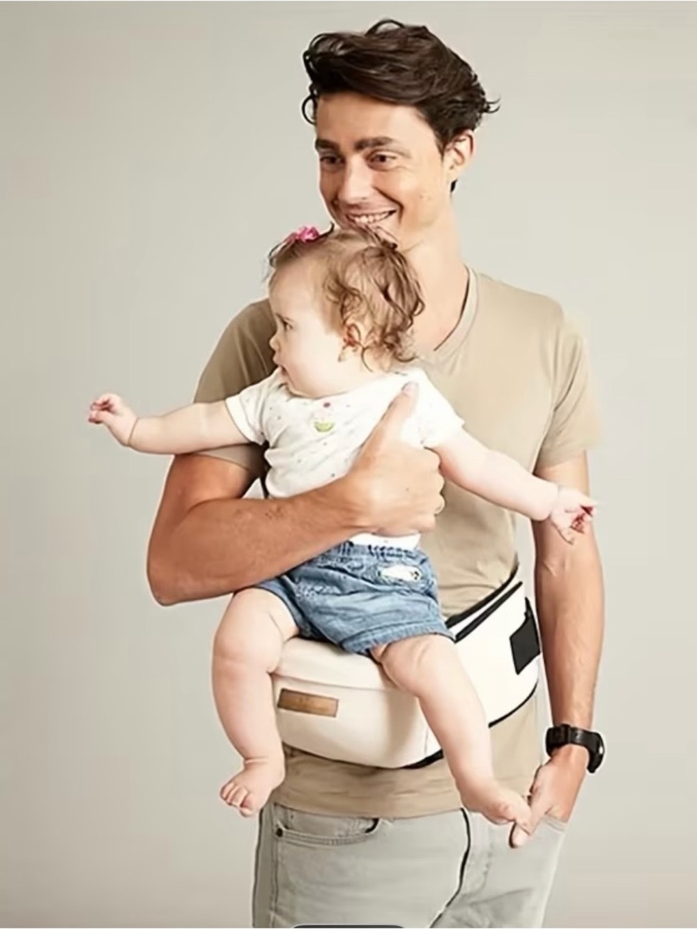 Baby Hip Seat Carrier in Black - Comfortable Hands-Free Support